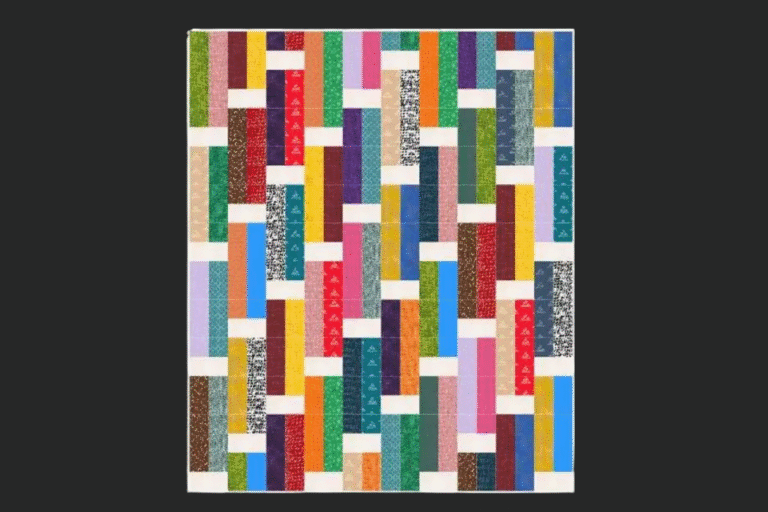 jelly roll quilt pattern in primary colors