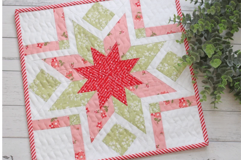 pink and green mini quilt pattern