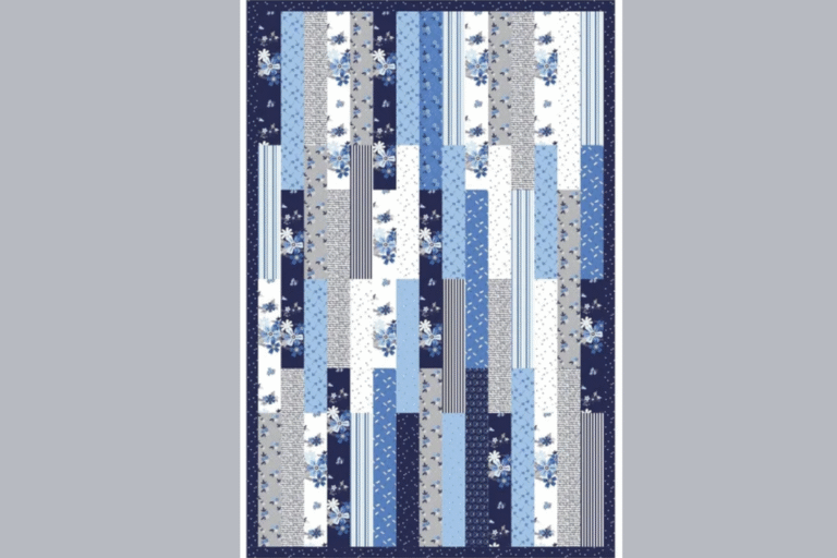 strip quilts ideas in blues and grays