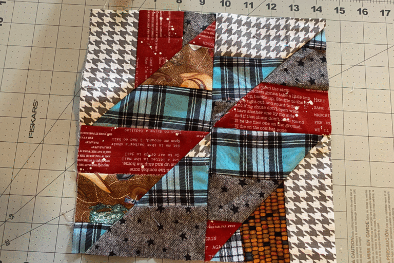 scrap fabric quilt block pattern